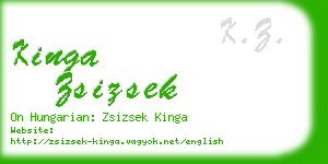 kinga zsizsek business card